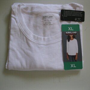 rkland Signature Ladies' cotton Slub Tee 3/4 sleeve scoop neck,  white XL, 179